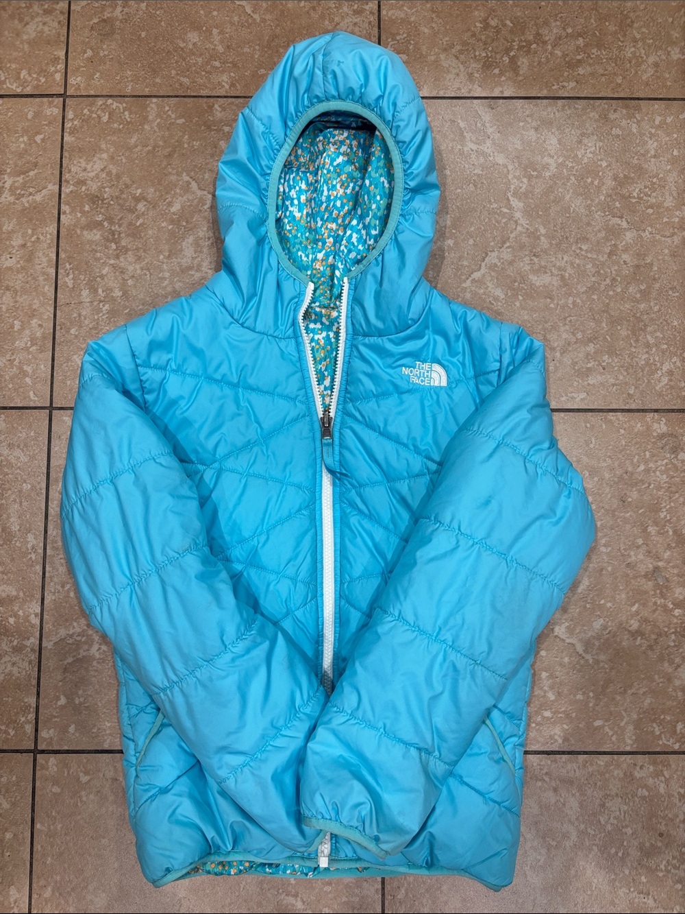 The North Face Fortuna Blue Reversible Perrito Jacket Girls